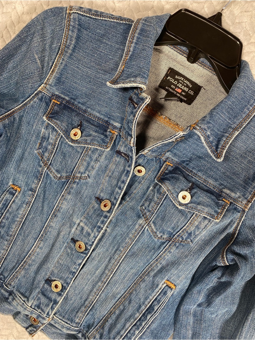 VTG Polo Jeans Co Ralph Lauren Lydia Denim Jacket S Small Y2K Jean Trucker Blue
